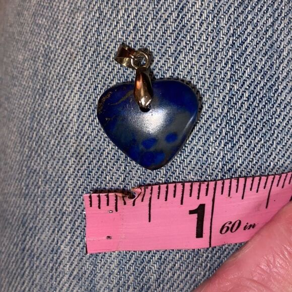Blue Lapis Heart Pendant set in Sterling Silver - Picture 6 of 8